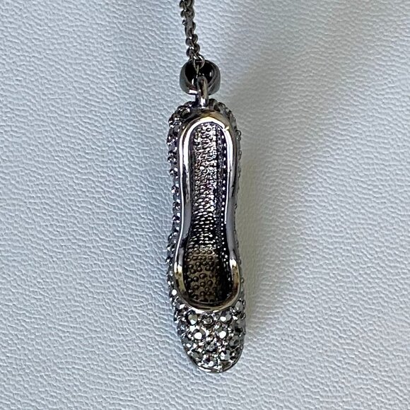 FAC Crystal Sparkly Stiletto Gunmetal pendant necklace - Picture 4 of 7